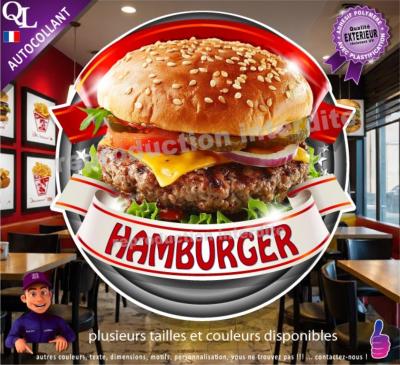 Autocollant HAMBURGER ruban forain STICKER