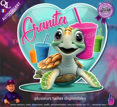 Autocollant GRANITA COEUR tortue de mer 1