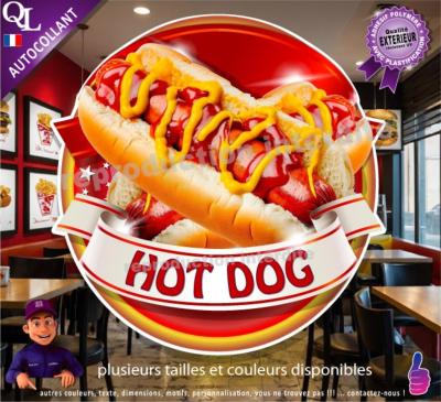 Autocollant HOT DOG ruban forain STICKER