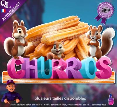 Autocollant CHICHIS CHURROS titre 3D ECUREUILS sticker