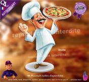 Autocollant PIZZAIOLO ITALIEN MOUSTACHE PIZZA ref1