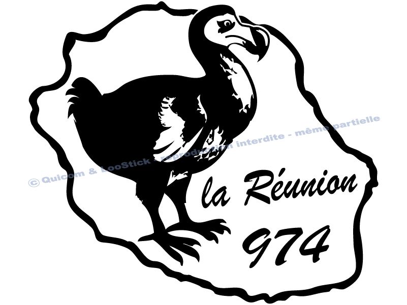 Ile de La Réunion - 974' Autocollant