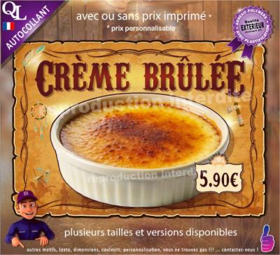 sticker affiche CREME BRULEE dessert snack sucré parc theme indien