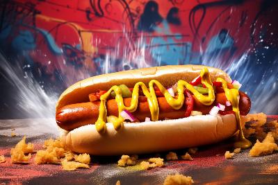 plv affiche autocollante sticker loostick hamburger