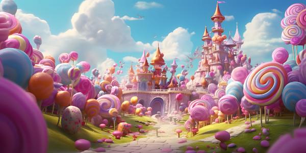 poster villange bonbons ai sticker