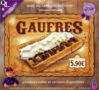 affiche adhésive GAUFRE NUTELLA style far west indien stick