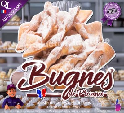 sticker autocollant bugnes vitrine remorque stand forain boulangerie patisserie