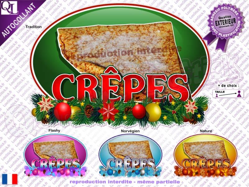 sticker affiche CREPES marché de noël