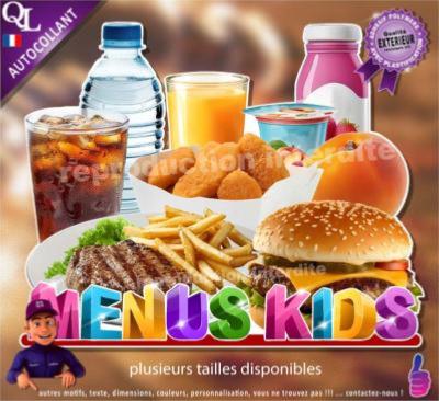 MENUS ENFANTS sticker PLV AUTOCOLLANT