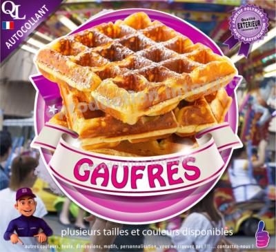 sticker GAUFRES stand forain PLV autocollant