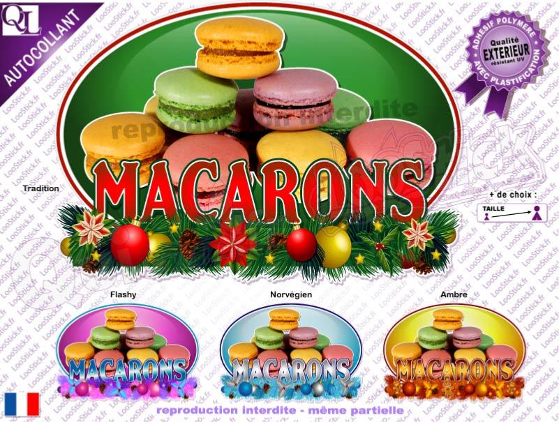 affiche adhésive macarons style NOEL stick