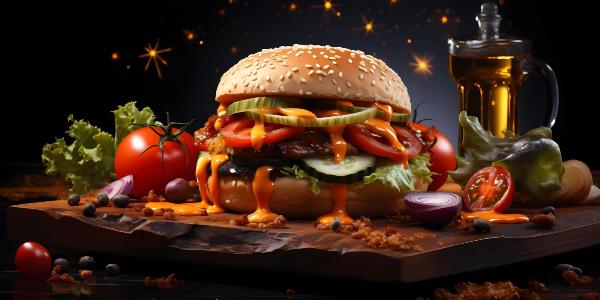 hamburger affiche autocollante plv