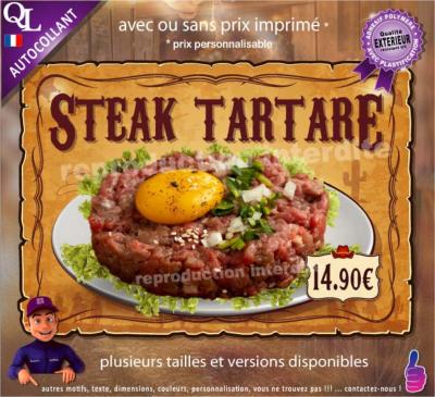 affiche autococollante steak tartare snack food truck