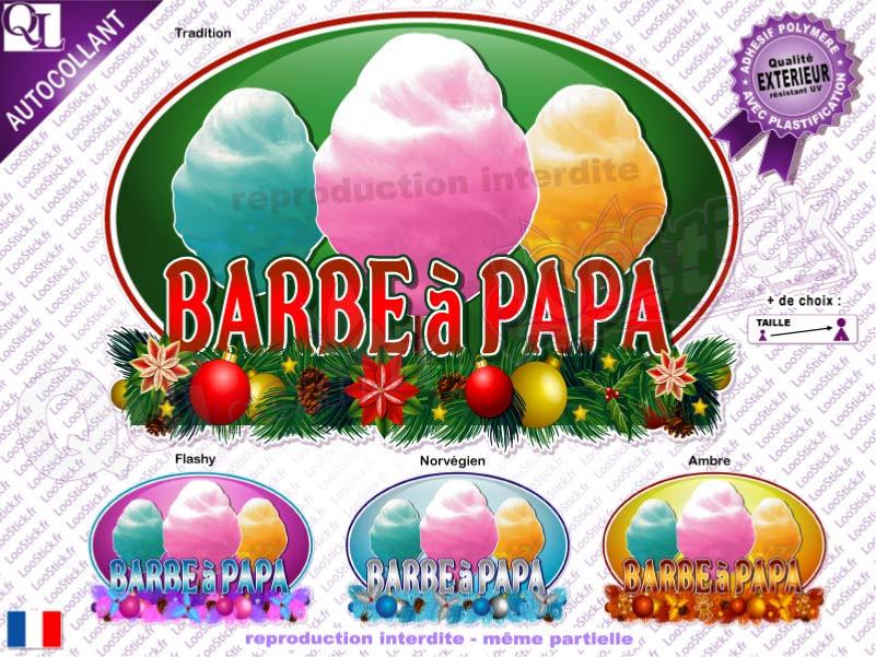 affiche autococollante barbe a papa noel sticker