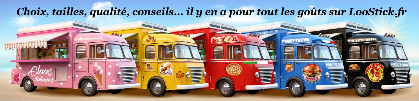 sticker décoration food truck stand forain remorque foraine publicité adhésive