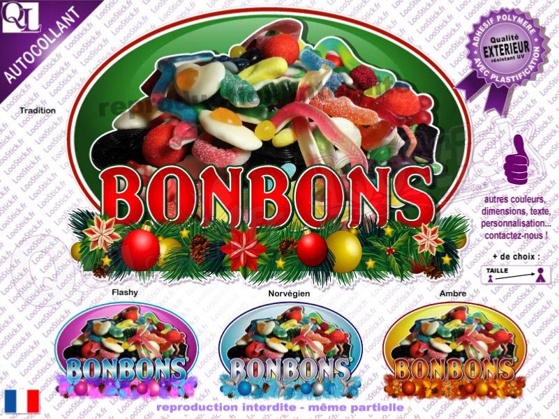 sticker affiche BONBONS marché de noël