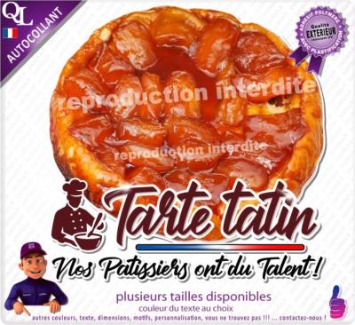 sticker autocollant tarte tatin vitrine boulangerie patisserie