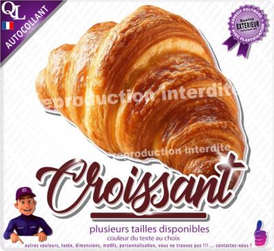 sticker CROISSANT POMME ruban forain stand remorque vitrine