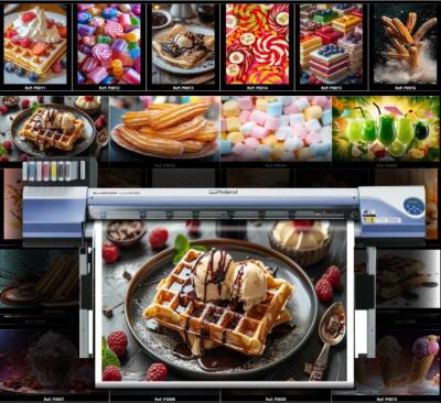 PLV affiche adhésive photo snack sucré gaufres crepes churros