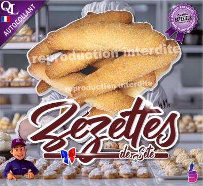 sticker ZEZETTES de SETE aucollant vitrine plv pub boulangerie patisserie