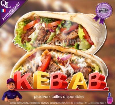 autocollant sticker vitrine kebab affichage adhésif affiche plv