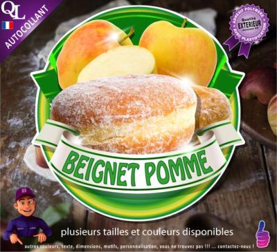 sticker BEIGNETS POMME ruban forain stand remorque marché
