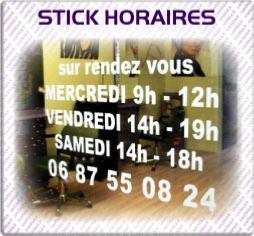 lettrage adhésif sticker heures horaires ouverture magasin boutique commerce