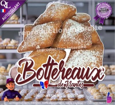sticker autocollant BOTTEREAUX de NANTES vitrine remorque stand forain boulangerie patisserie