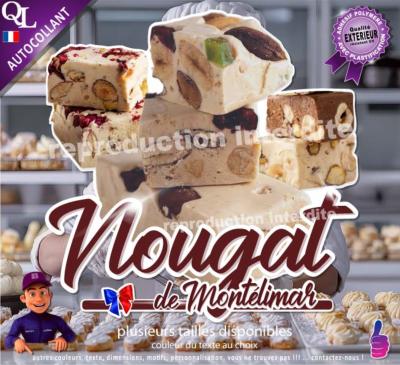 autocollant NOUGAT de MONTELIMAR stand remorque vitrine