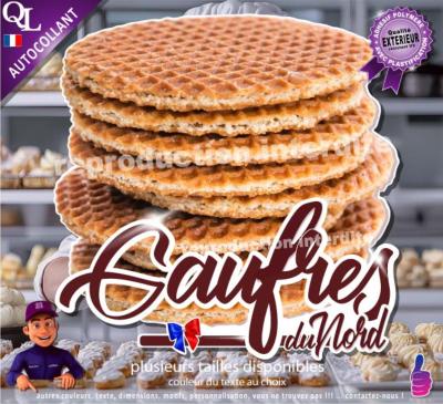 sticker GAUFRES du NORD foraines vitrine food truck snack