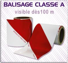 bandes réfléchissantes zébréee rouge blanc